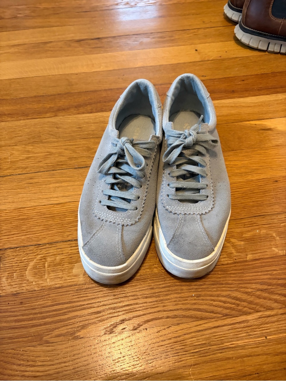 Superga Light Gray Suede Low-Top Sneakers